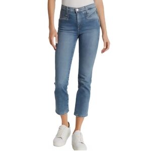 Anthropologie AG Jeans The Isabelle Seamed High Rise Straight Crop Pockets Ankle